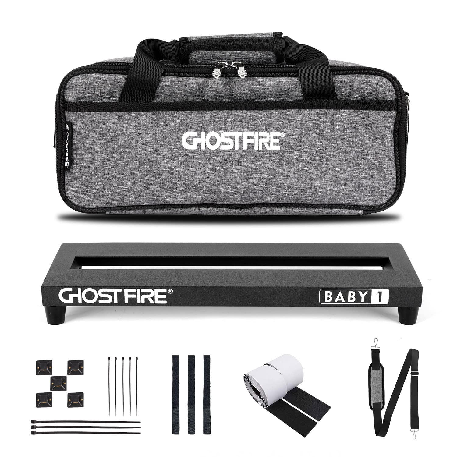 🎄Christmas Sale🎁Ghost Fire Guitar Pedal Board Aluminum Alloy Effect Pedalboard with Carry Bag（V series）