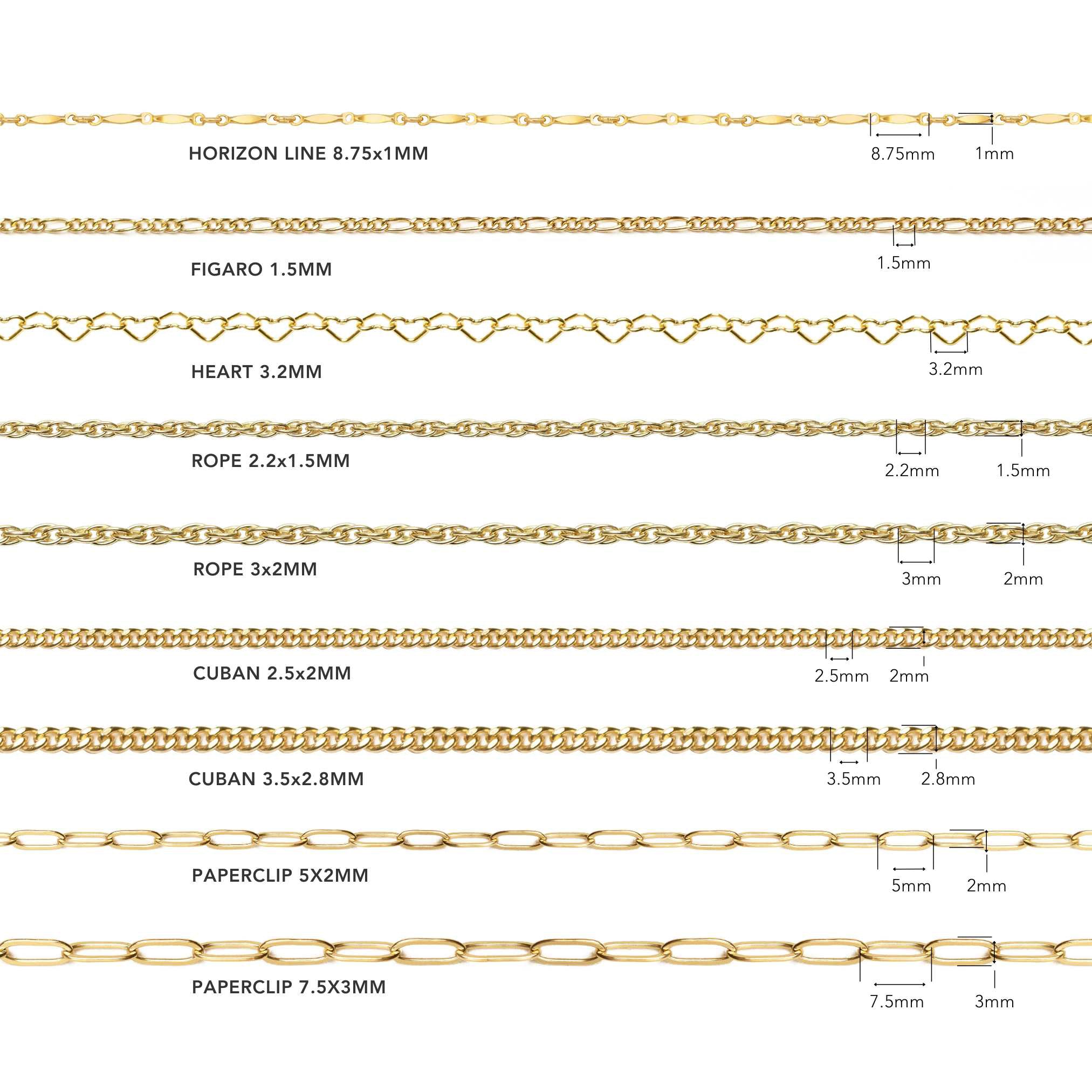 Yellow Gold Filled Chain for Permanent Jewelry