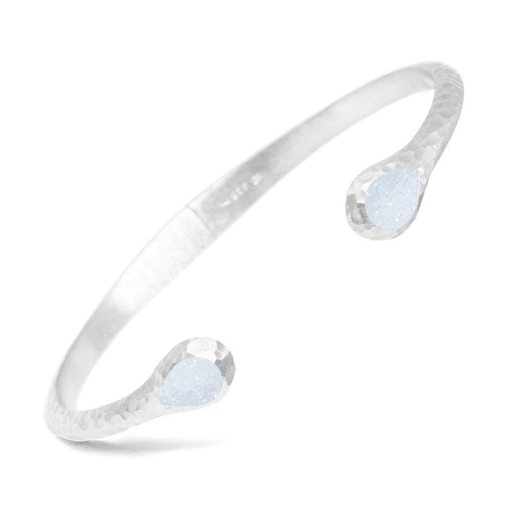 Petal Aqua Druzy Silver Cuff