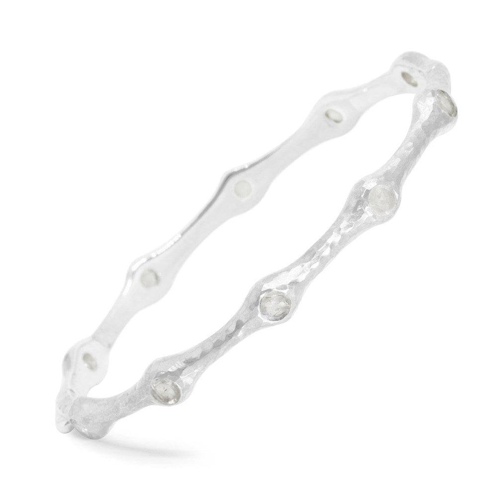 Neptune Moonstone Silver Bangle