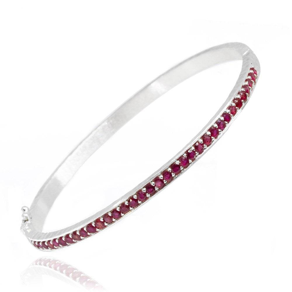 Vortex Ruby Silver Bangle