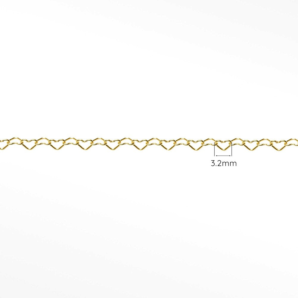 Heart Yellow Gold Filled Chain for Permanent Jewelry