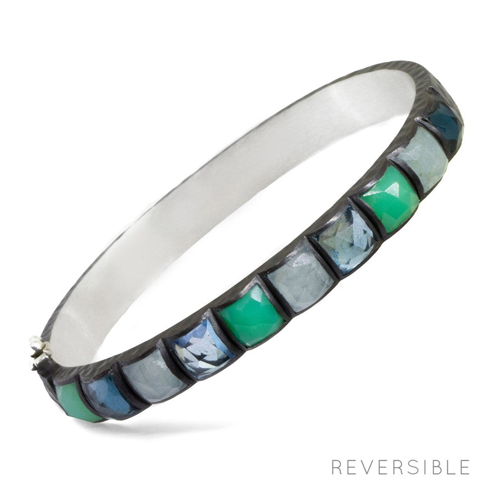 Contemporary Gemstone Silver Bangle