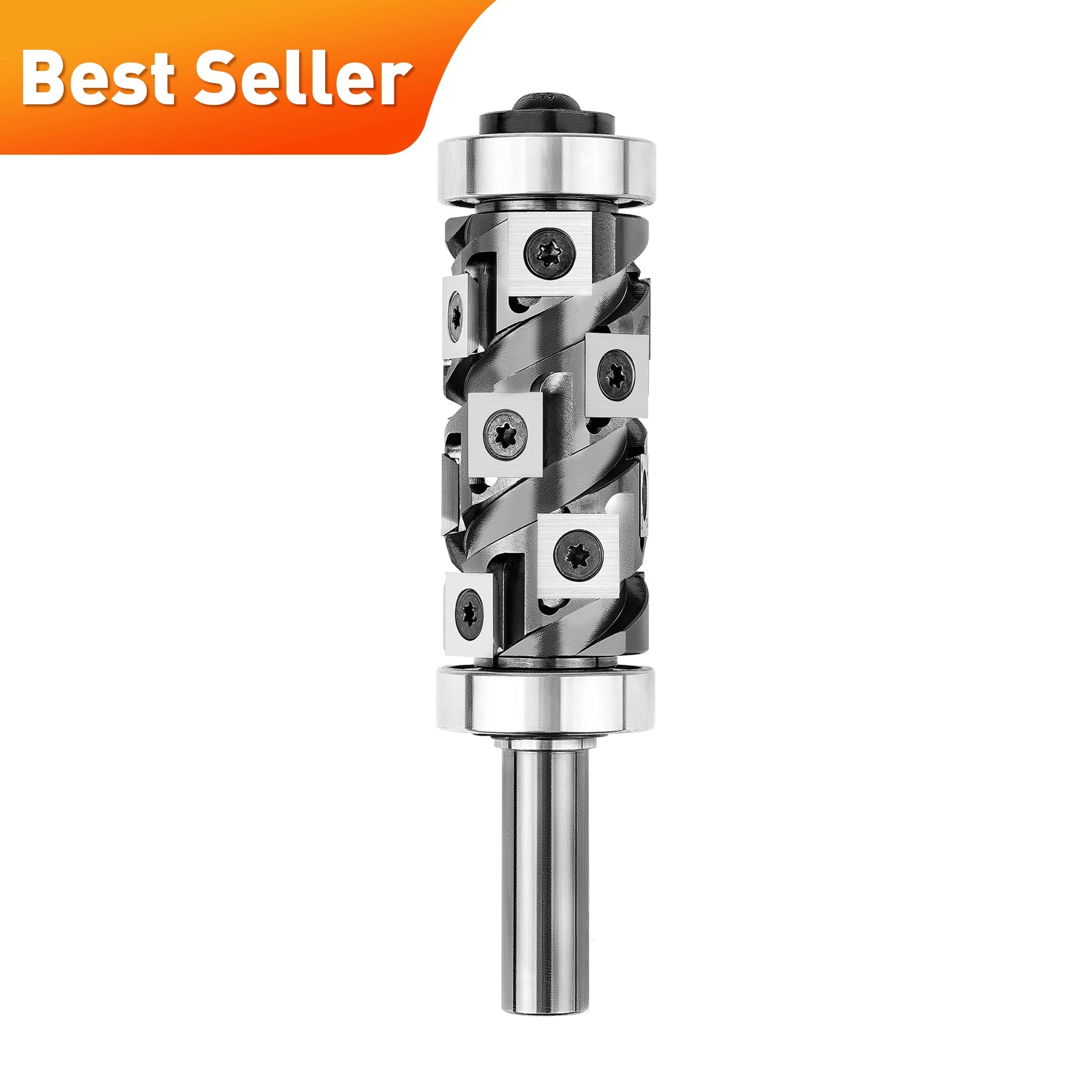 SpeTool Ranger Series W07020 Carbide Insert Flush Trim with Top and Bottom Double Bearings 32mm Dia x 1/2" Shank x 65mm Cutting Length x 5" Long Pattern Template Router Bit