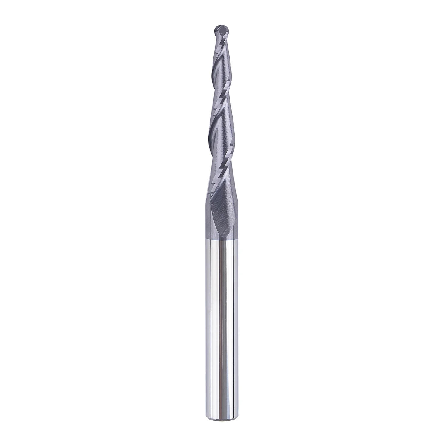 SpeTool W01012 CNC 2D and 3D Carving 3.02 Deg Tapered Angle Ball Nose 1.5mm Radius x 1/4" Shank x 1-1/4" Cutting Length x 3" Long 2 Flute SC TiAlN Coated Upcut Router Bit
