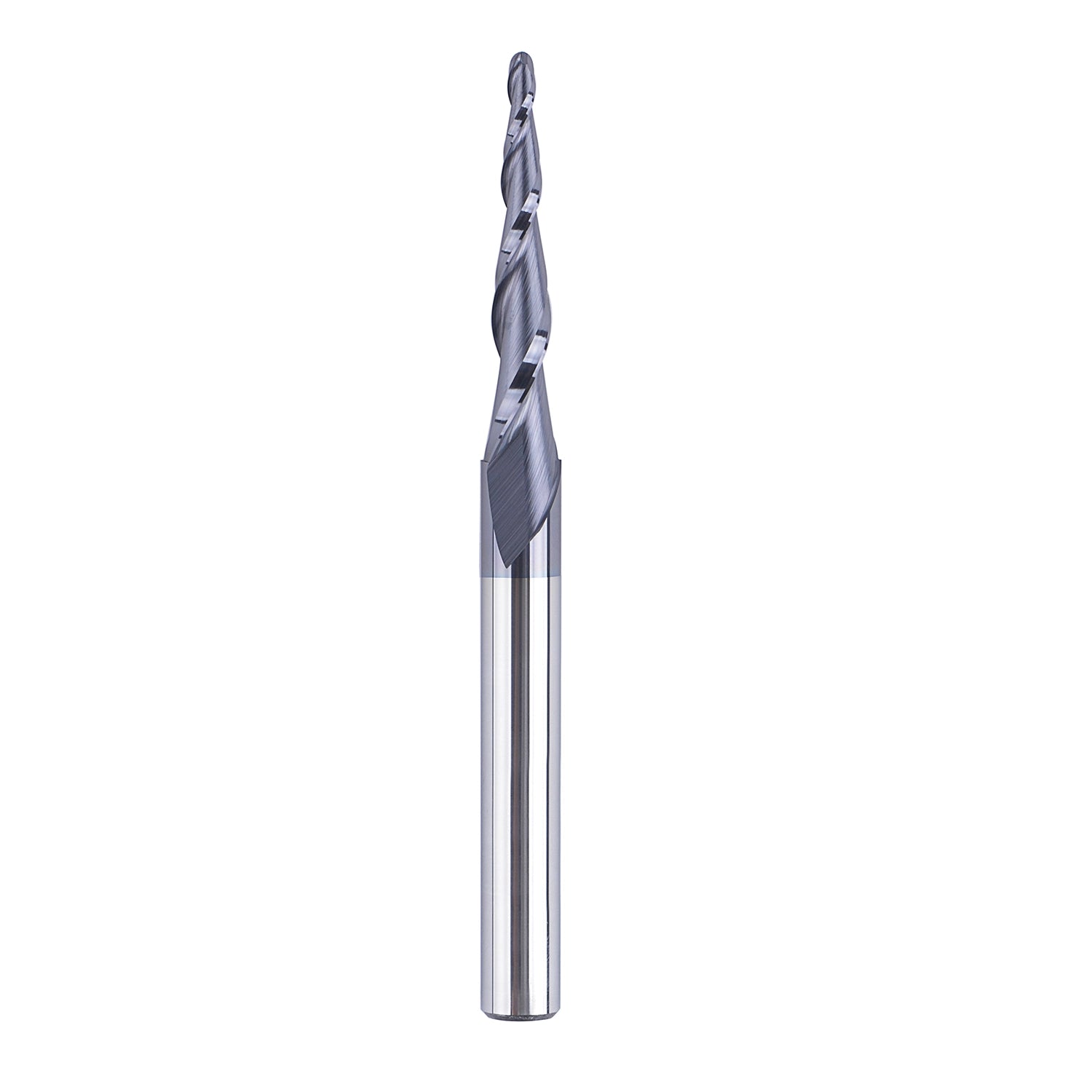 SpeTool W01010 CNC 2D and 3D Carving 3.92 Deg Tapered Angle Ball Nose 1.0mm Radius x 1/4" Shank x 1-1/4" Cutting Length x 3" Long 2 Flute SC TiAlN Coated Upcut Router Bit
