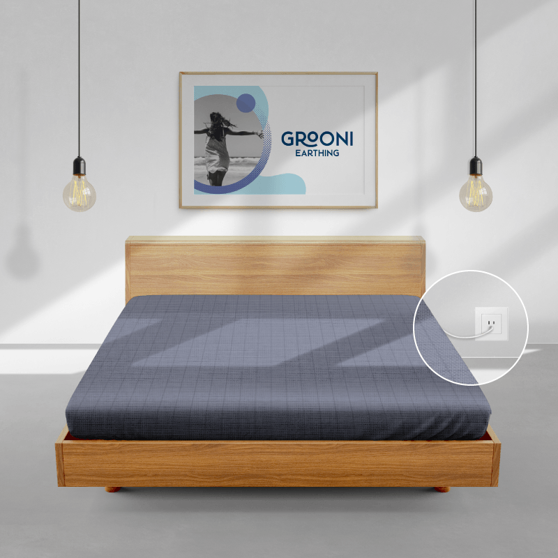 Earthing & Grounding Fitted Bed Sheet Grey - Organic Cotton