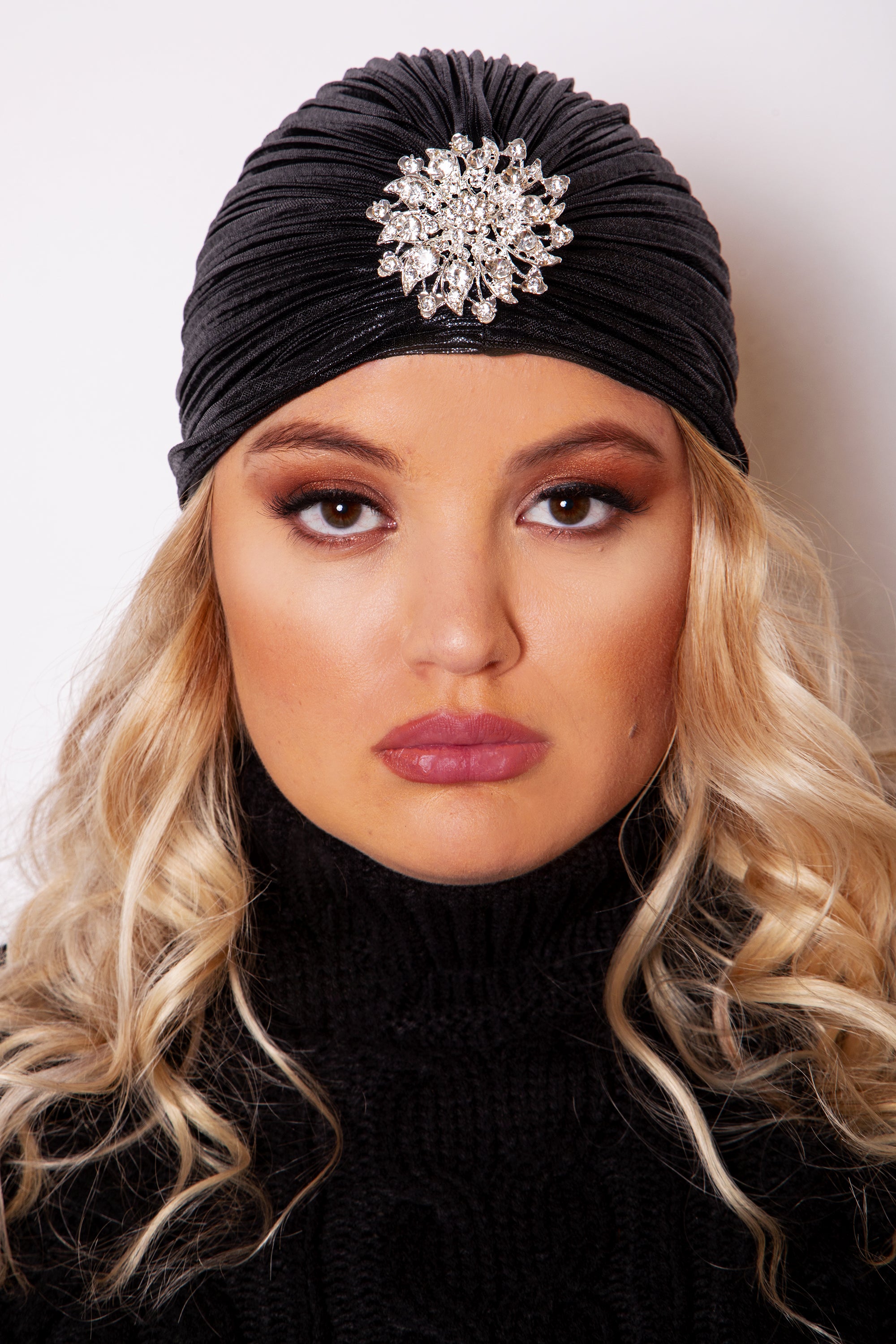 Jeweled Black Turban