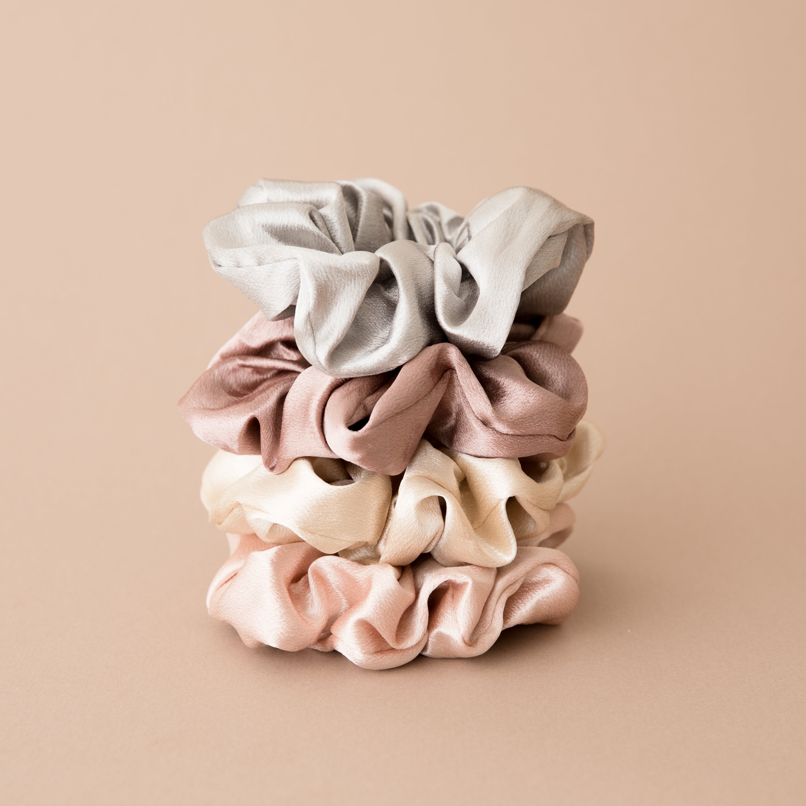 Lux Satin Scrunchies (Set of 4)