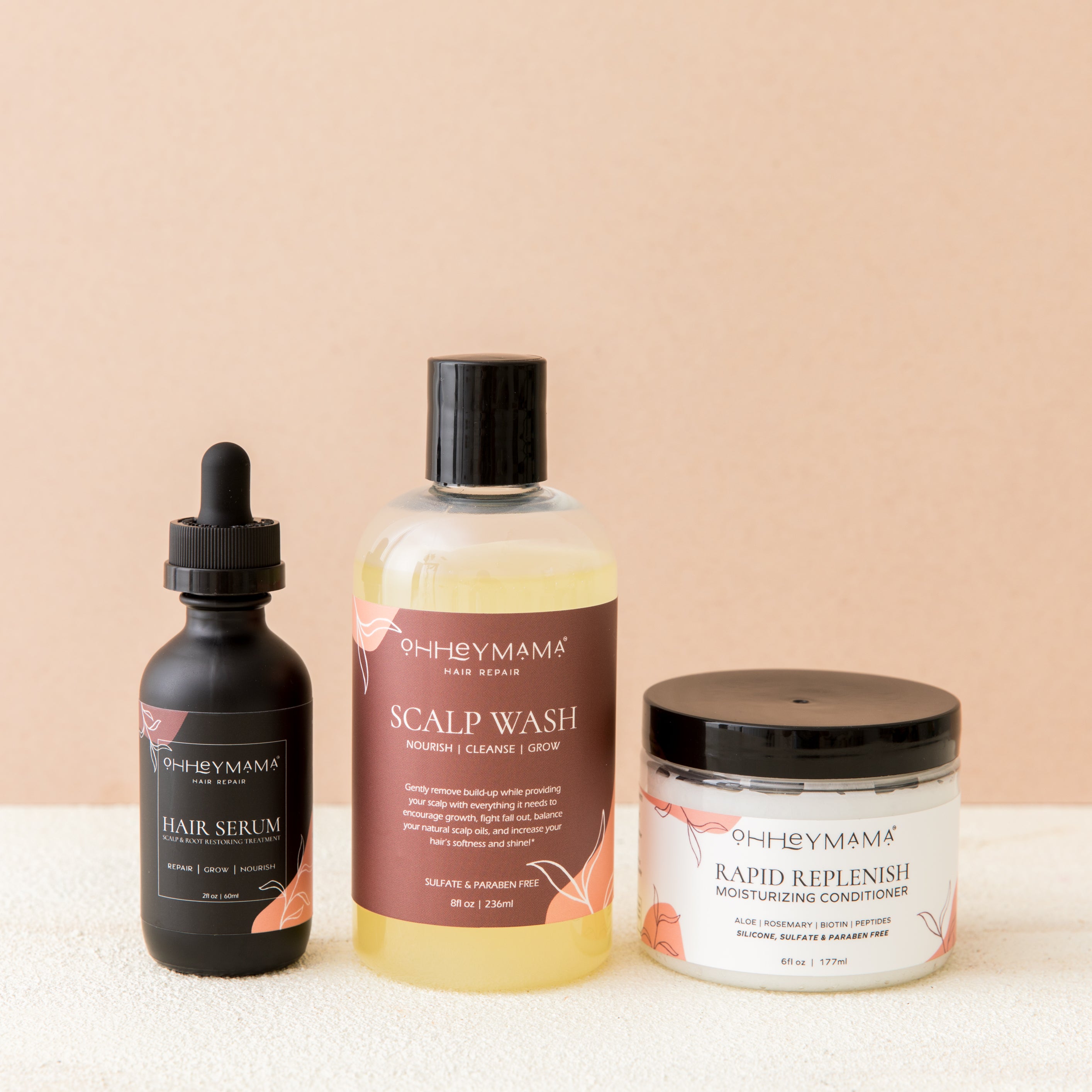 Hair Serum, Scalp Wash Shampoo and Hair Conditioner