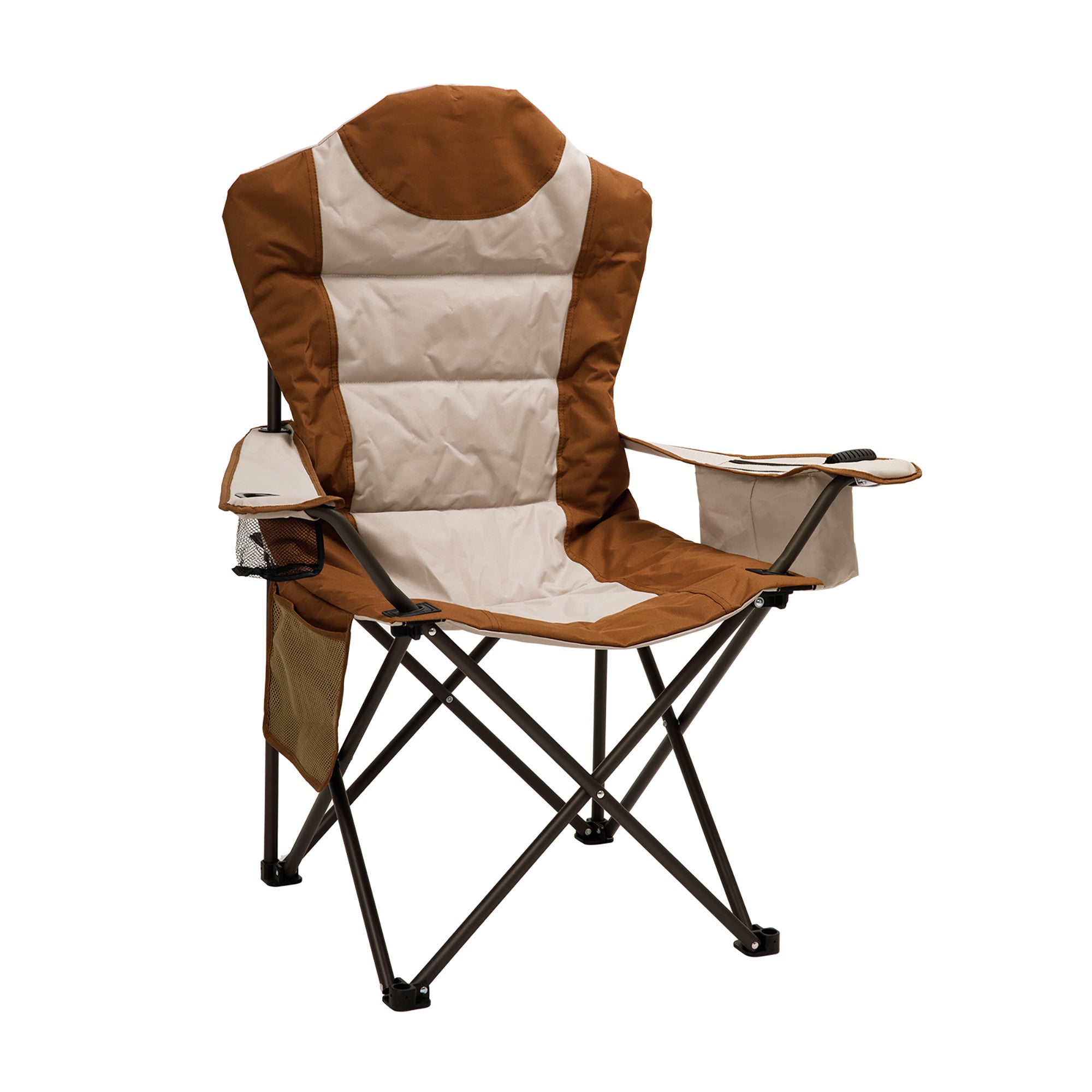 SunnyFeel™ Blue Camping Chair - Oversized, Padded, with Cooler and Cup Holder