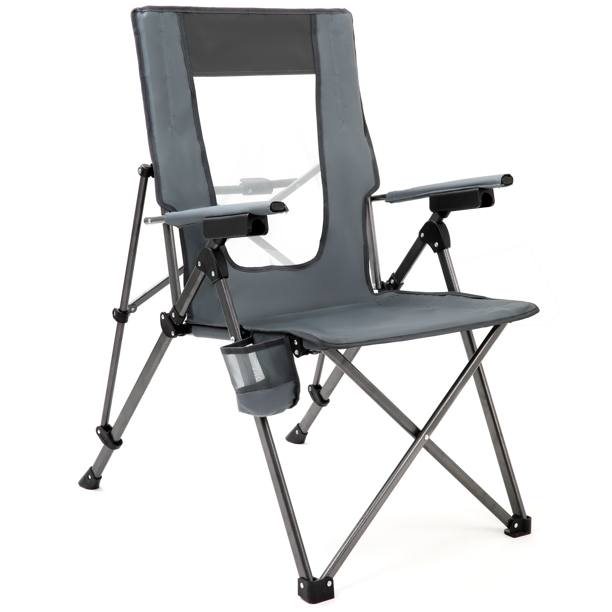 SunnyFeel™ Gray Reclining Chair - 3-Position, Heavy Duty, with Cup Holder