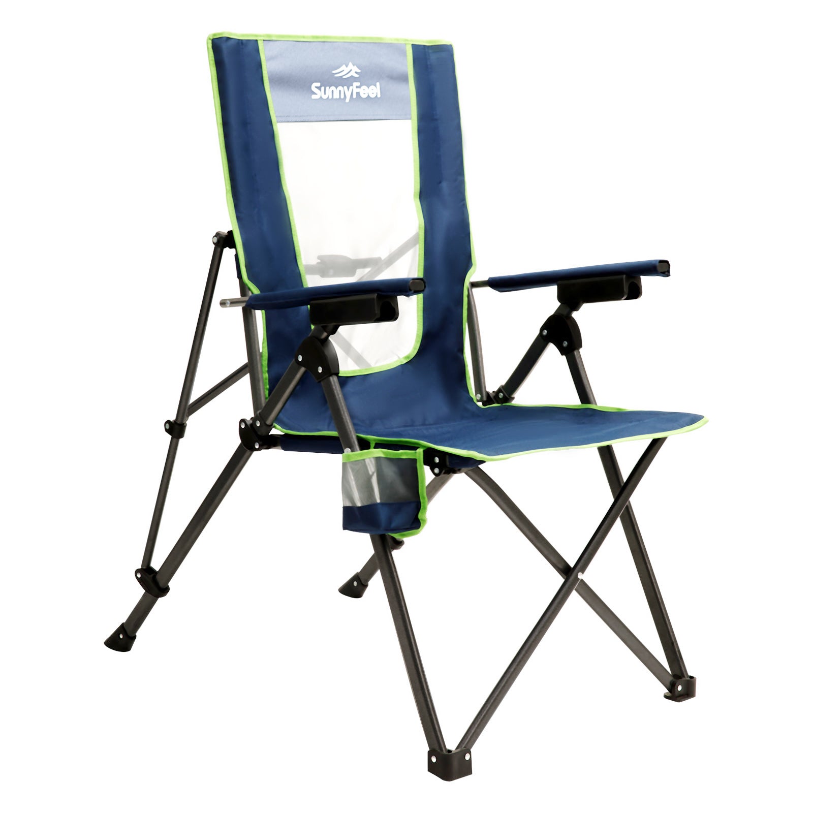 SunnyFeel™ Blue Reclining Chair - 3-Position, Heavy Duty, with Cup Holder