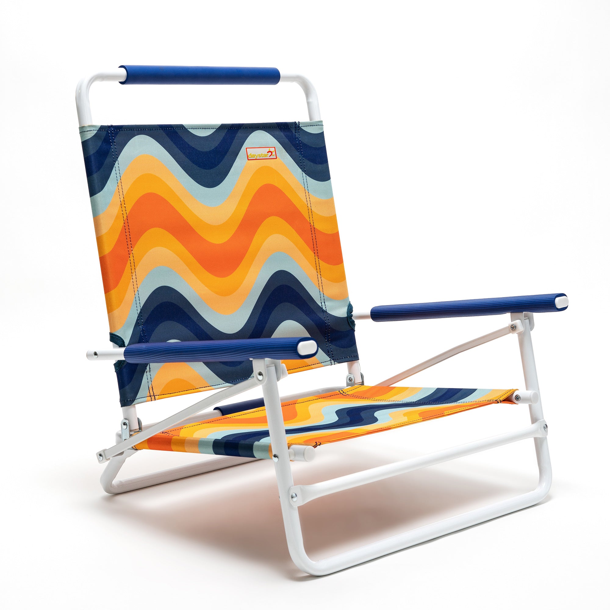 SunnyFeel™ Orange Wave Chair - Low Folding, Lightweight, for Outdoors, supports up to 225 LBS