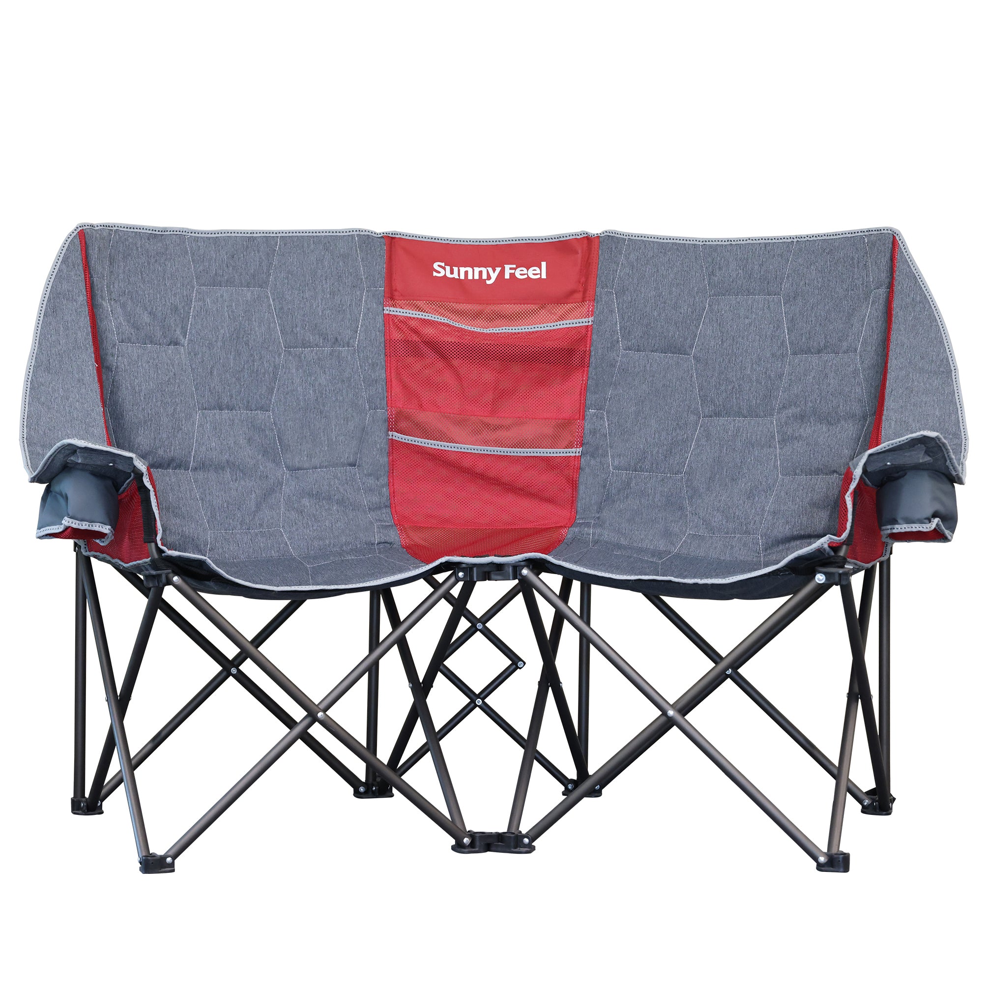 SunnyFeel™ Folding Double Camping Chair - Heavy Duty, Portable, with Storage