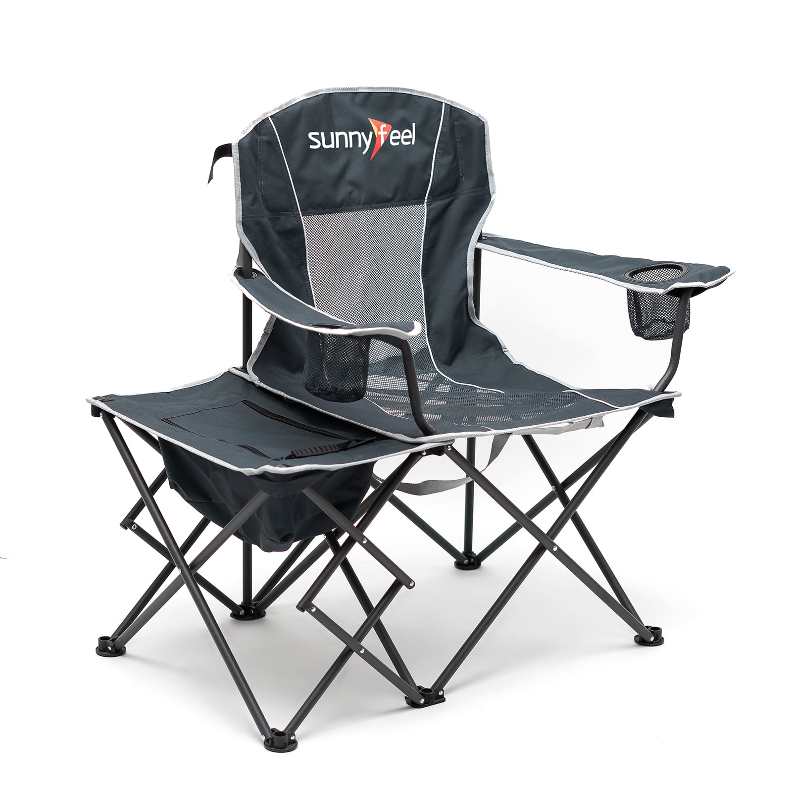 SunnyFeel™ XL Camp Chair with Cooler & Side Table - Heavy Duty, 300 LBS