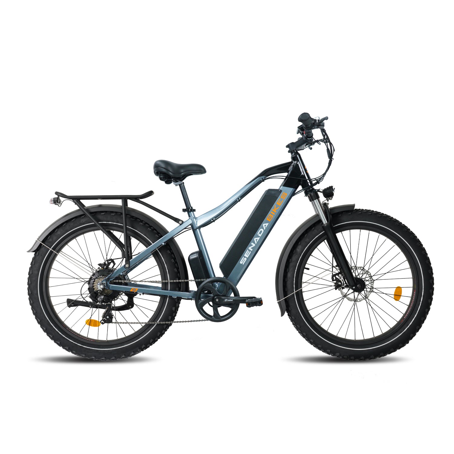 SABER 21AH - 26" 48V 1000W Motor Fat Tire Snow Beach Electric Mountain Bike + Rear Rack & Fenders [Refurbished bike discount | No return | No exchange | No free accessory | Limited 1-year warranty] Info Draft