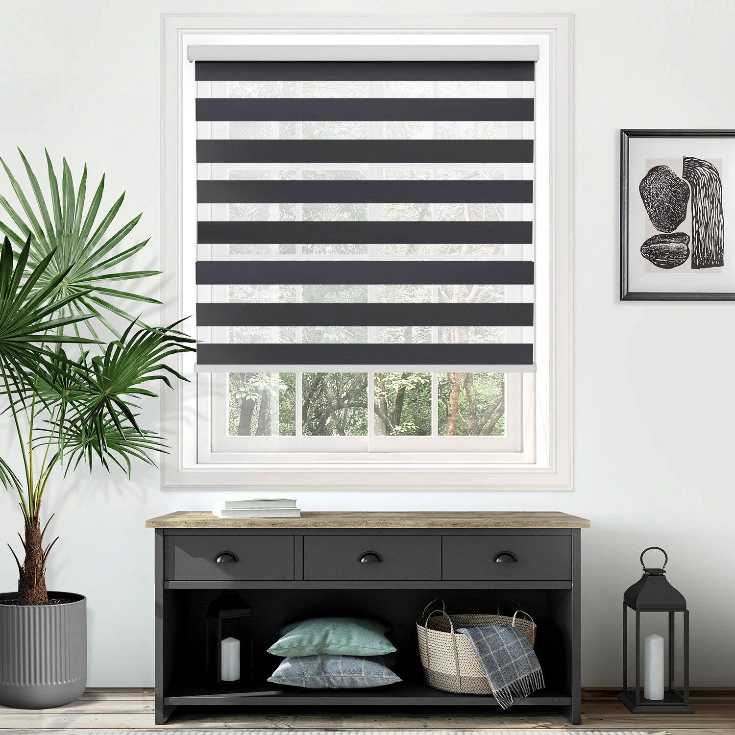 Elodie Custom Blackout and Waterproof Zebra Blinds