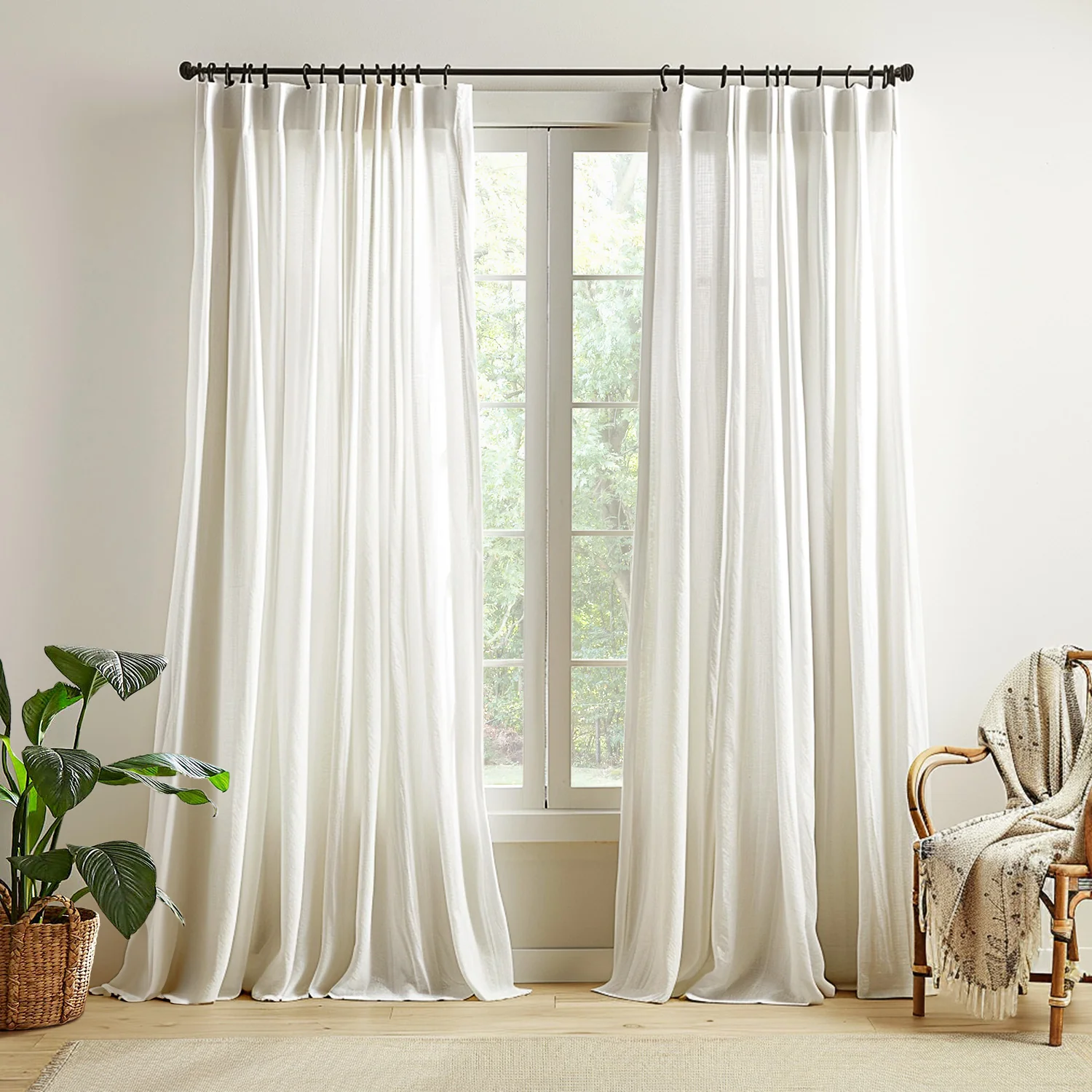 Olivia Custom Linen Blackout Curtains