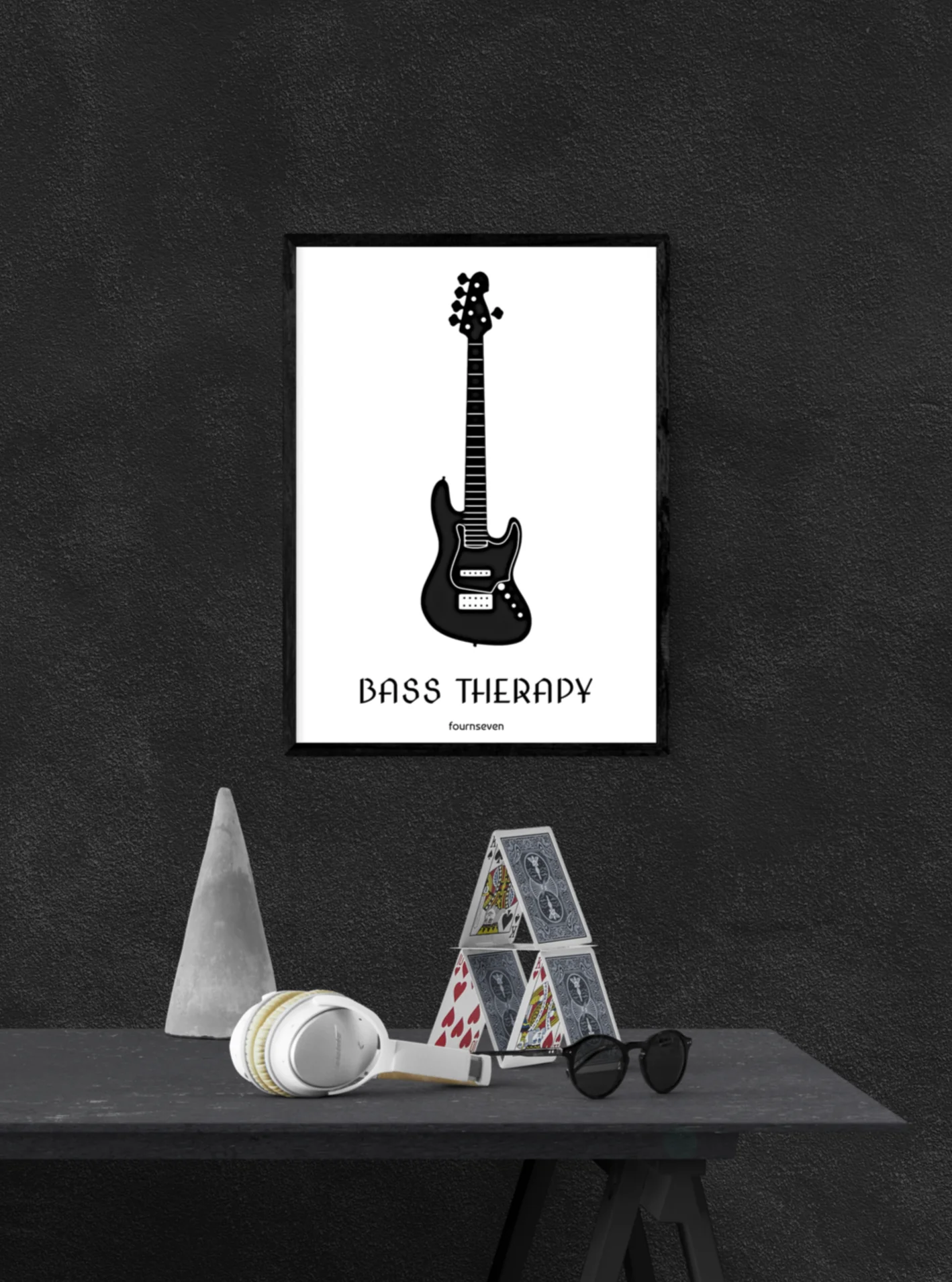 BASS THERAPY. Vintage guitar poster.