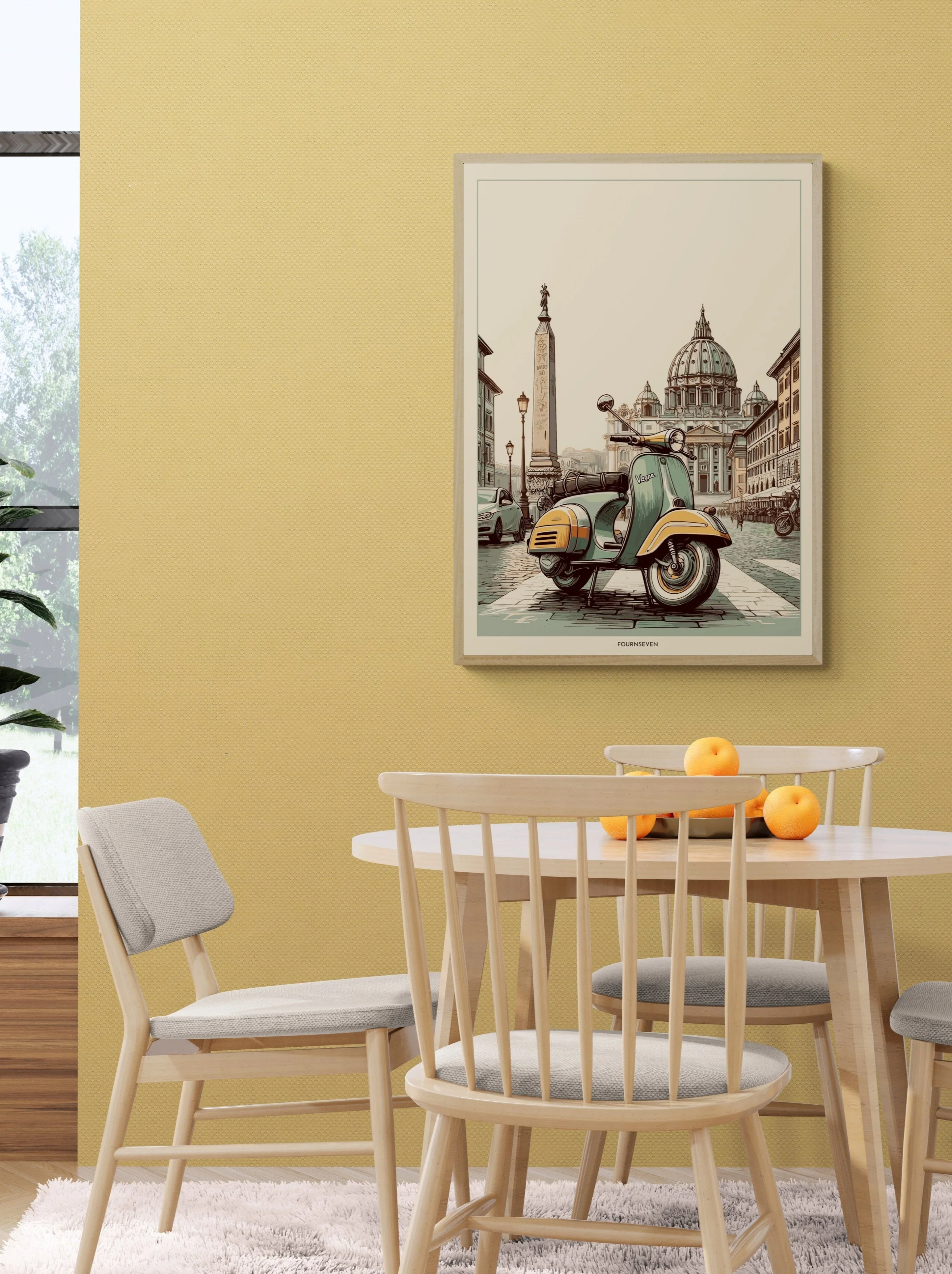 Vintage Vespa & Rome graphic poster.