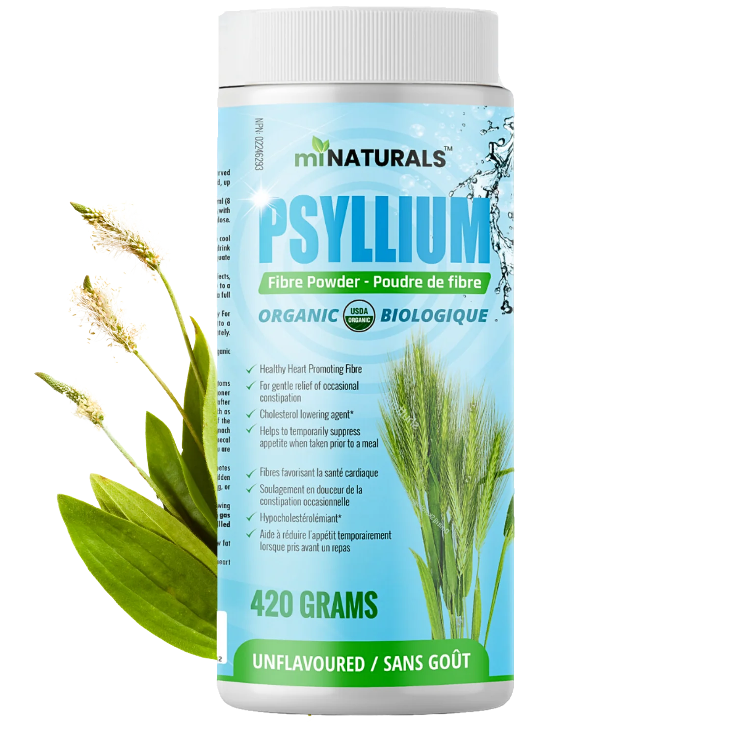 Organic Unflavoured Psyllium Husk Powder (420g - 60 Doses)