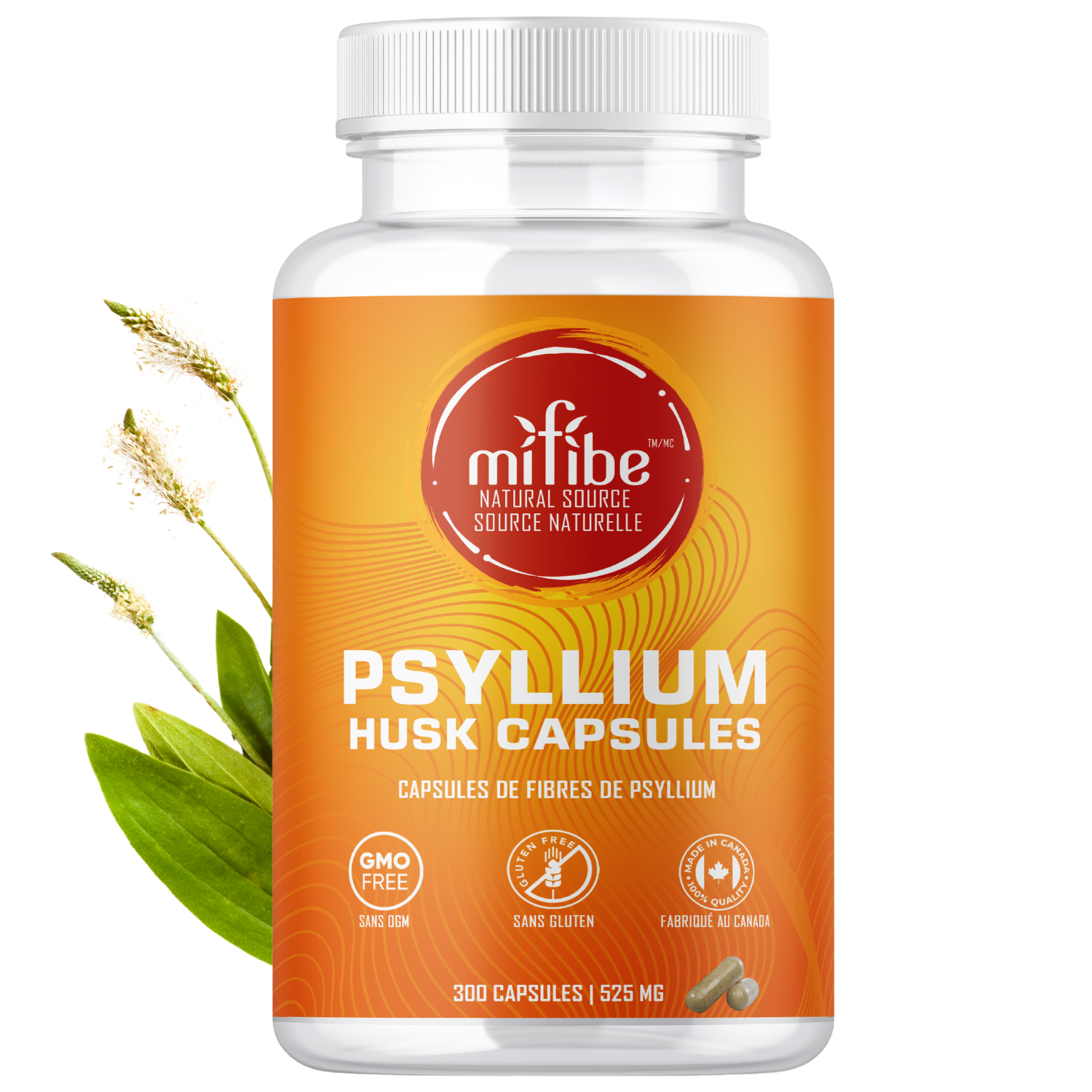 mifibe Psyllium Husk Fibre Capsules [300 Capsules - 525mg]