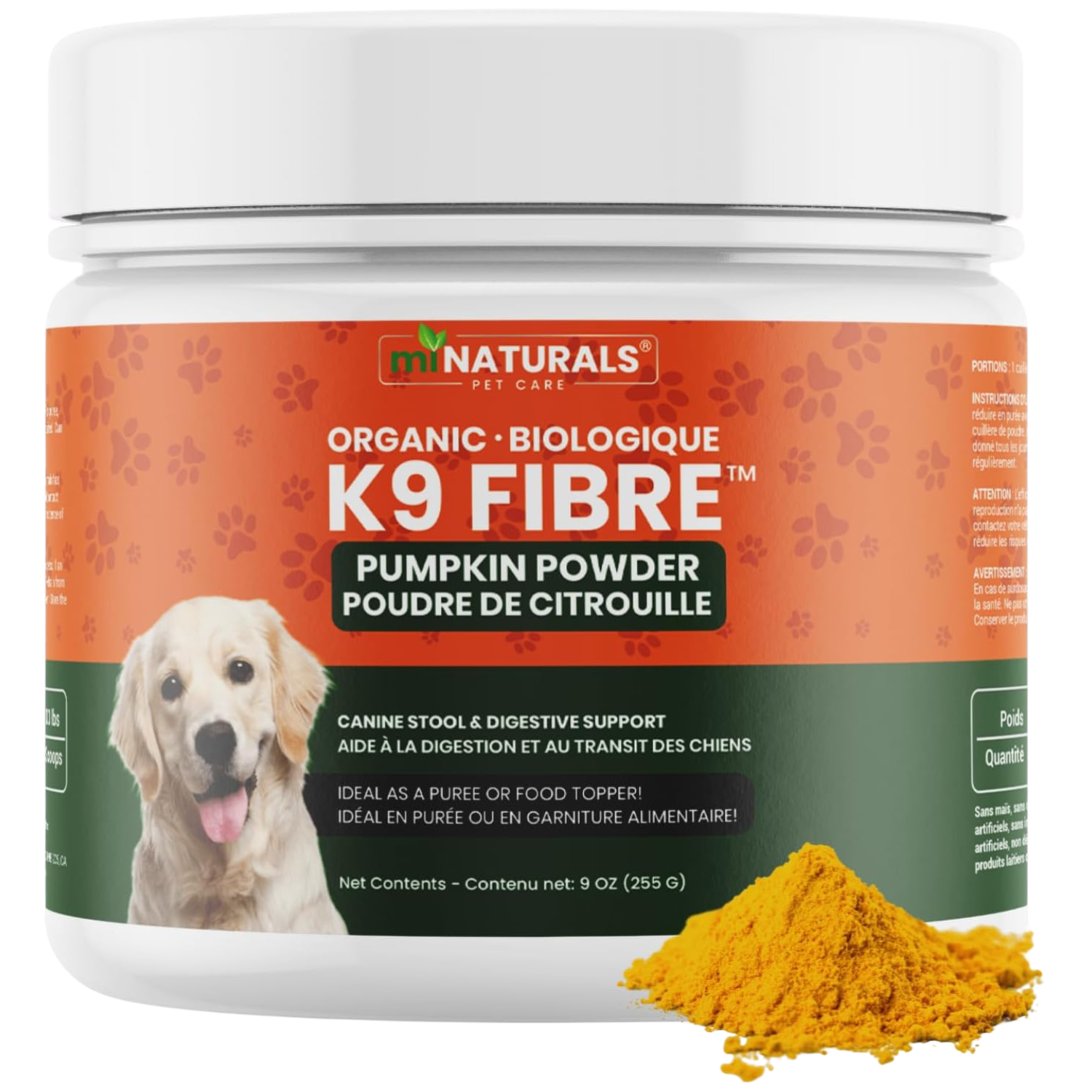 Organic K9 Pumpkin Powder 9 oz (255 grams)