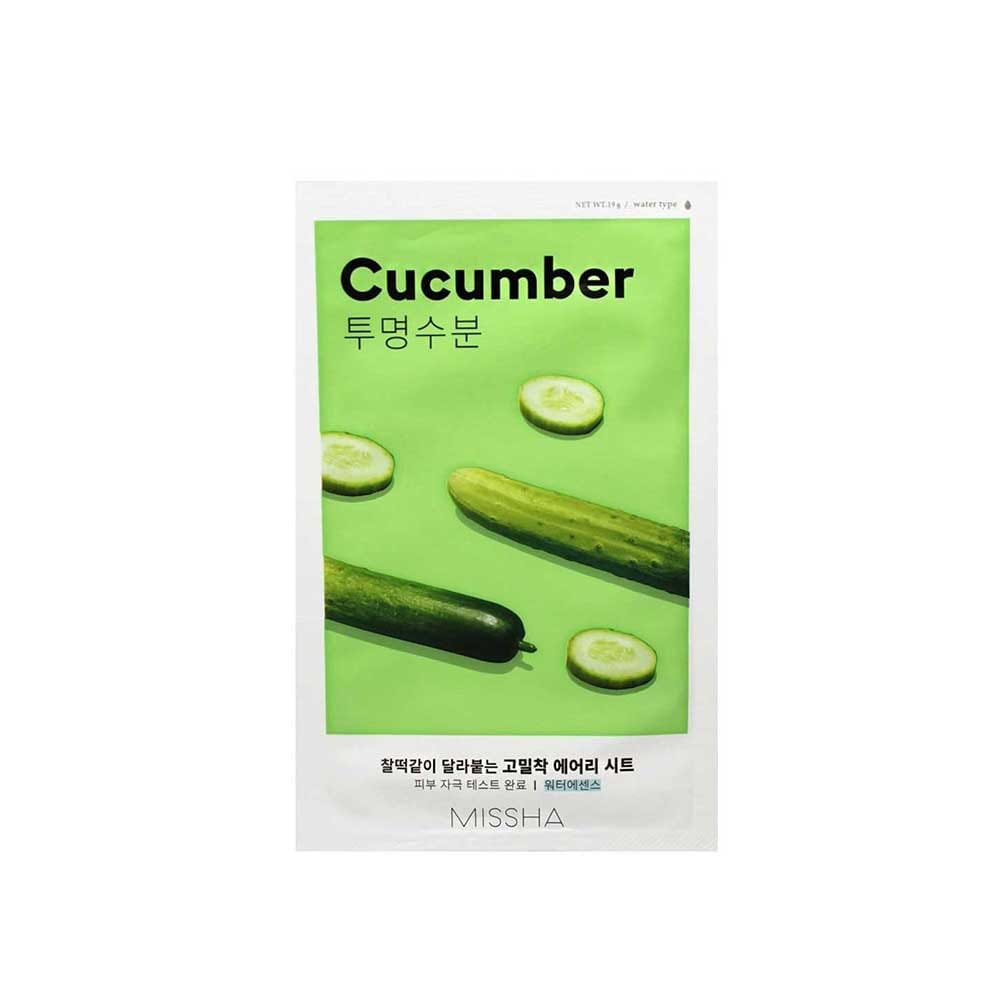 MISSHA Airy Fit Sheet Mask (Cucumber) (19g) For Moisturise and hydrates Unisex