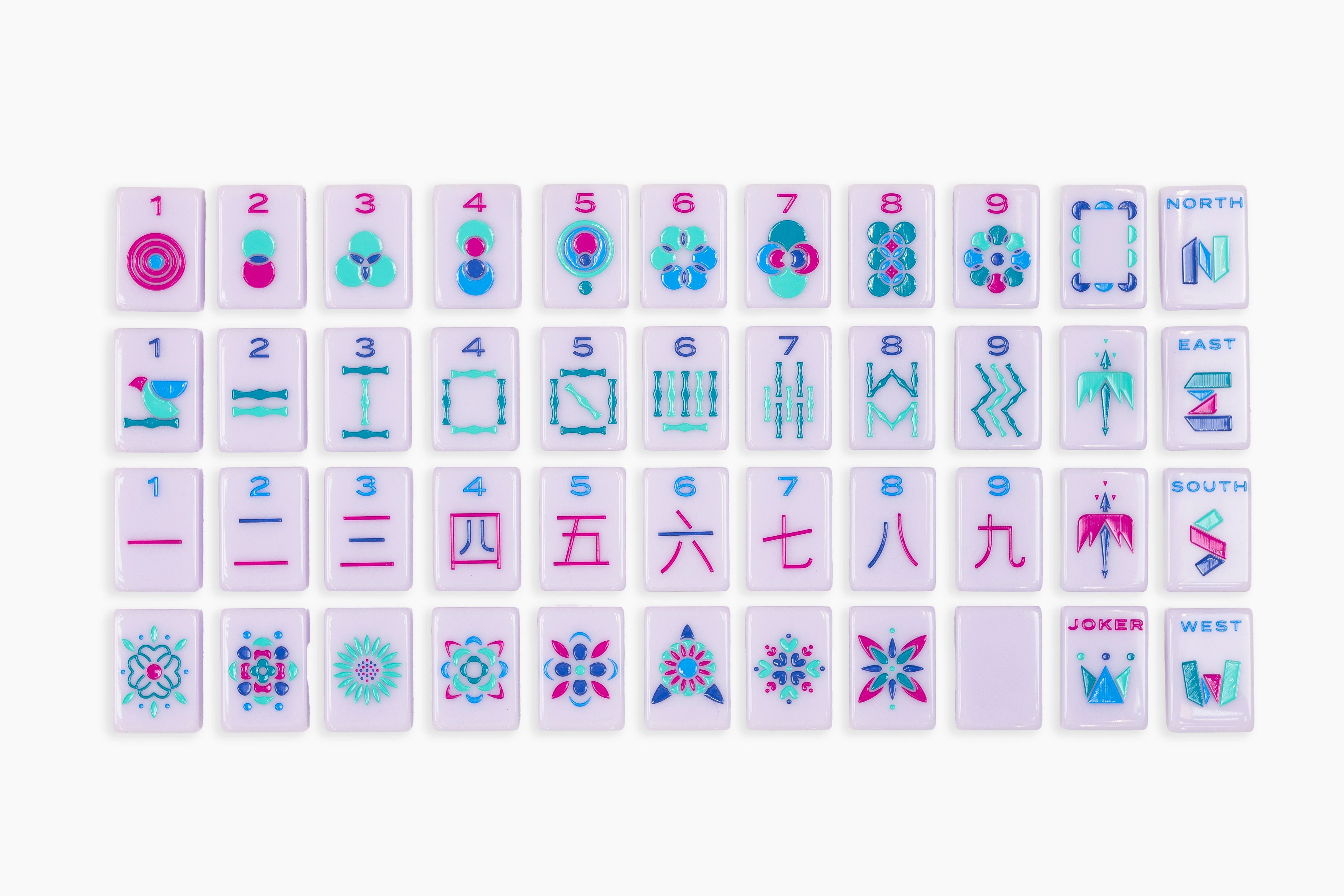 The Minimal Line: Lilac Mahjong Tiles