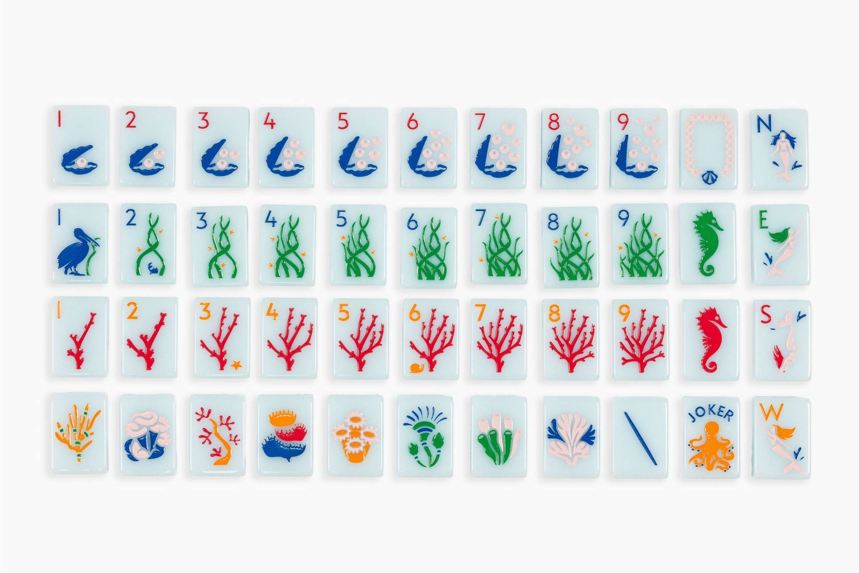 The Ocean Line: Barely Blue Mahjong Tiles