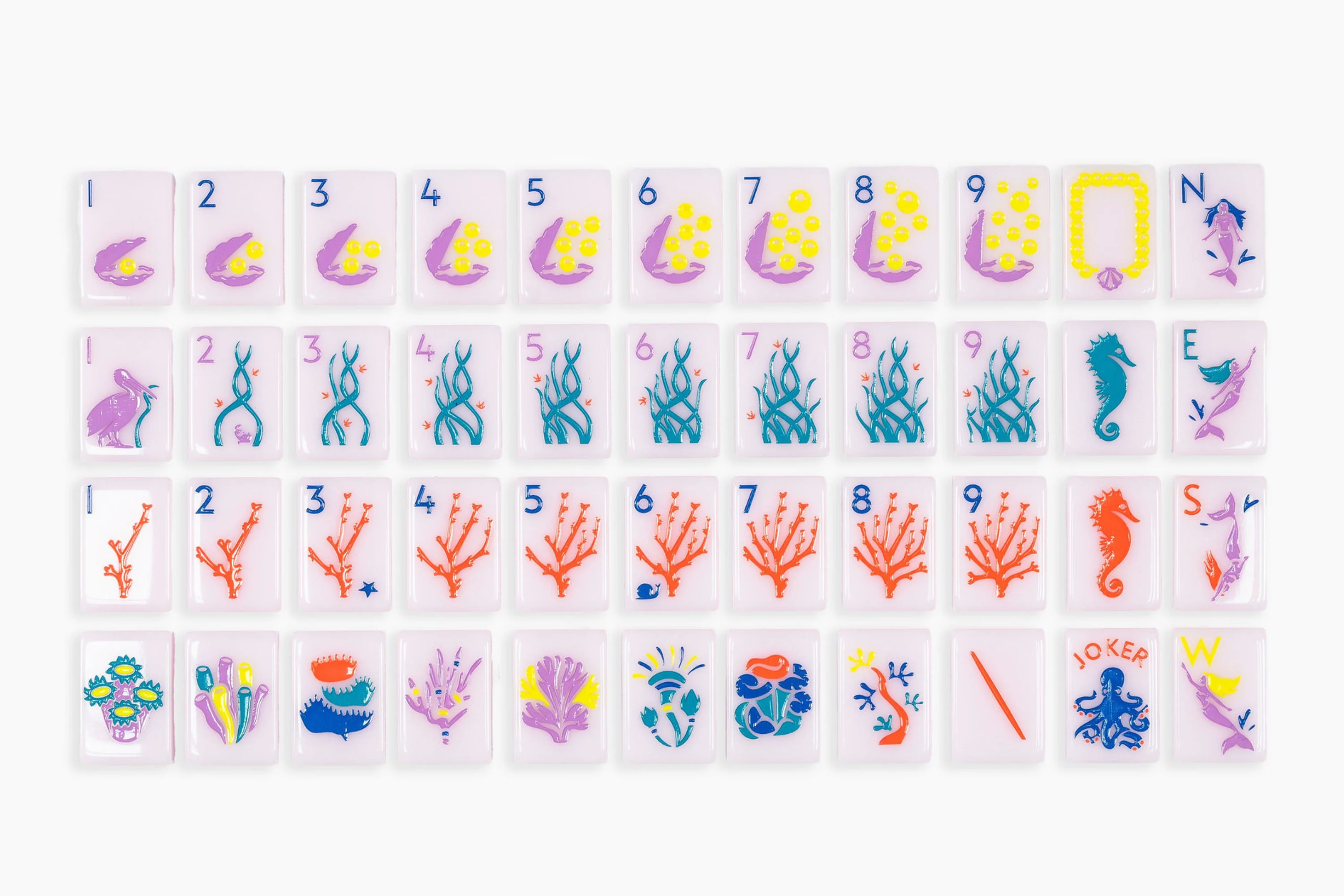 The Ocean Line: Shell Pink Mahjong Tiles
