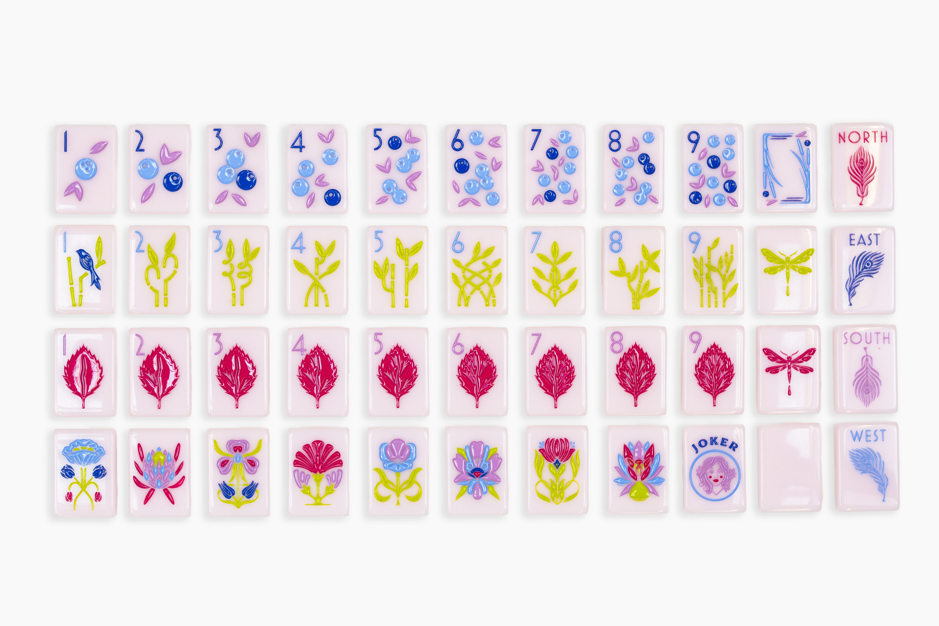 The Botanical Line: Paris Pink 2.0 Mahjong Tiles