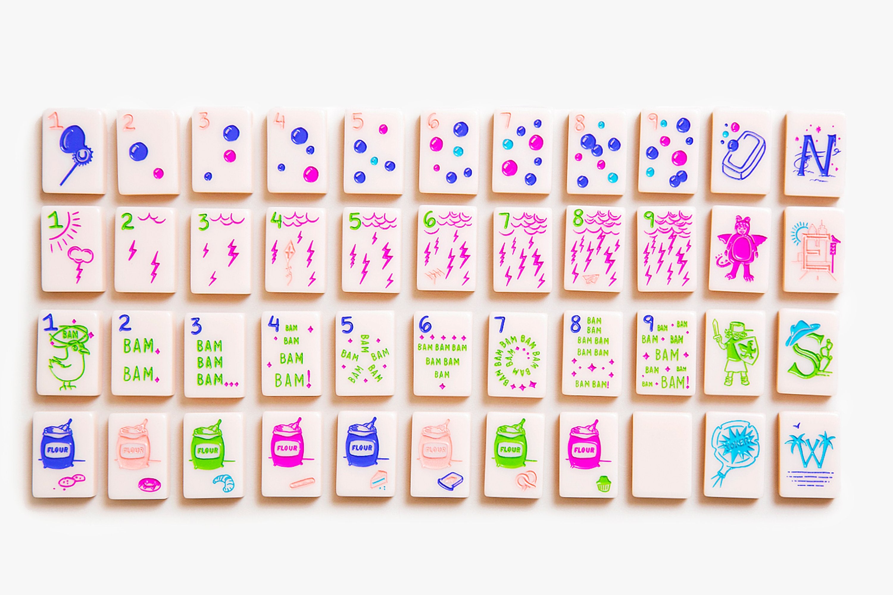 The Cheeky Line: Millennial Pink Mahjong Tiles