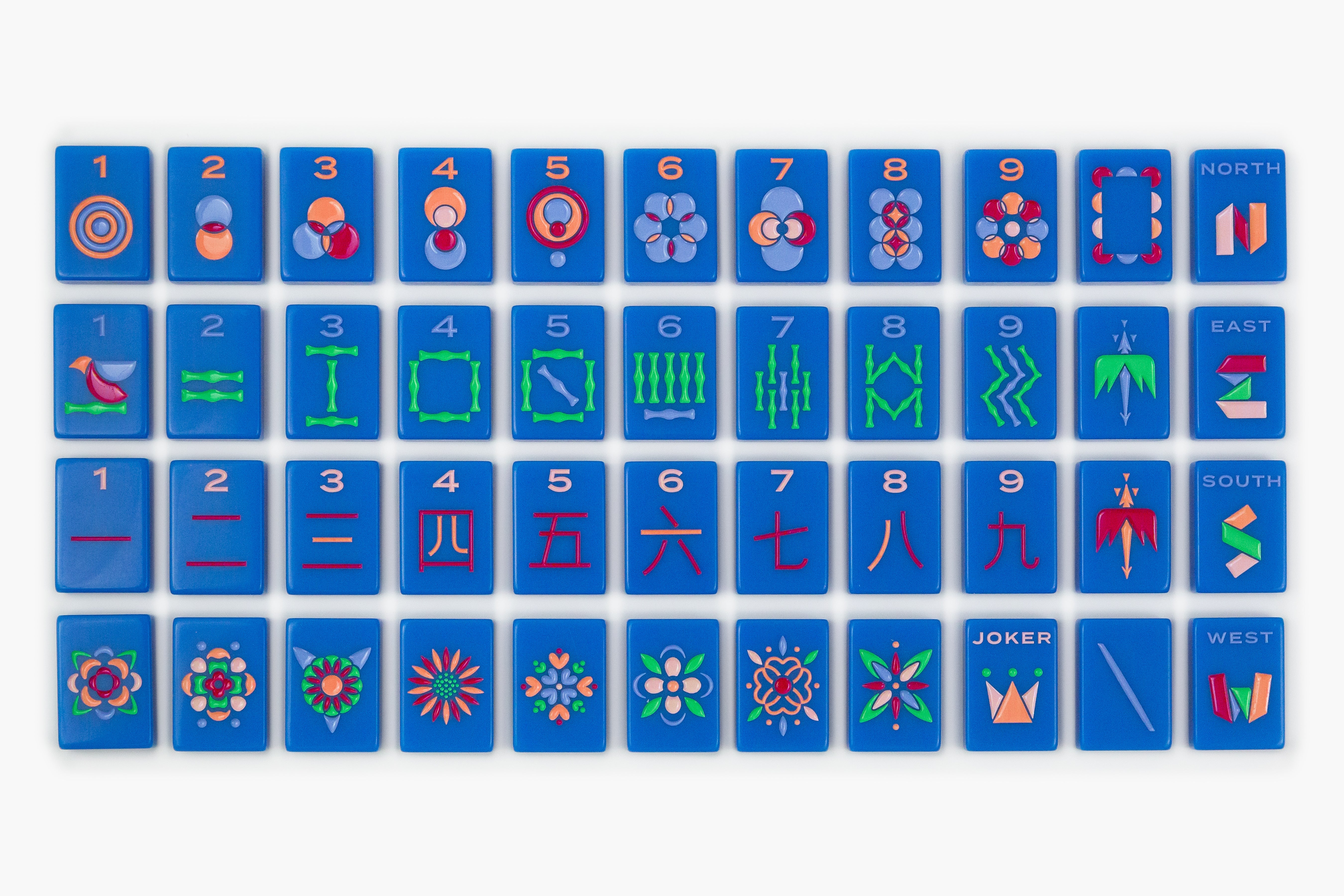 The Minimal Line: Blue-Eyed Jack Mahjong Tiles