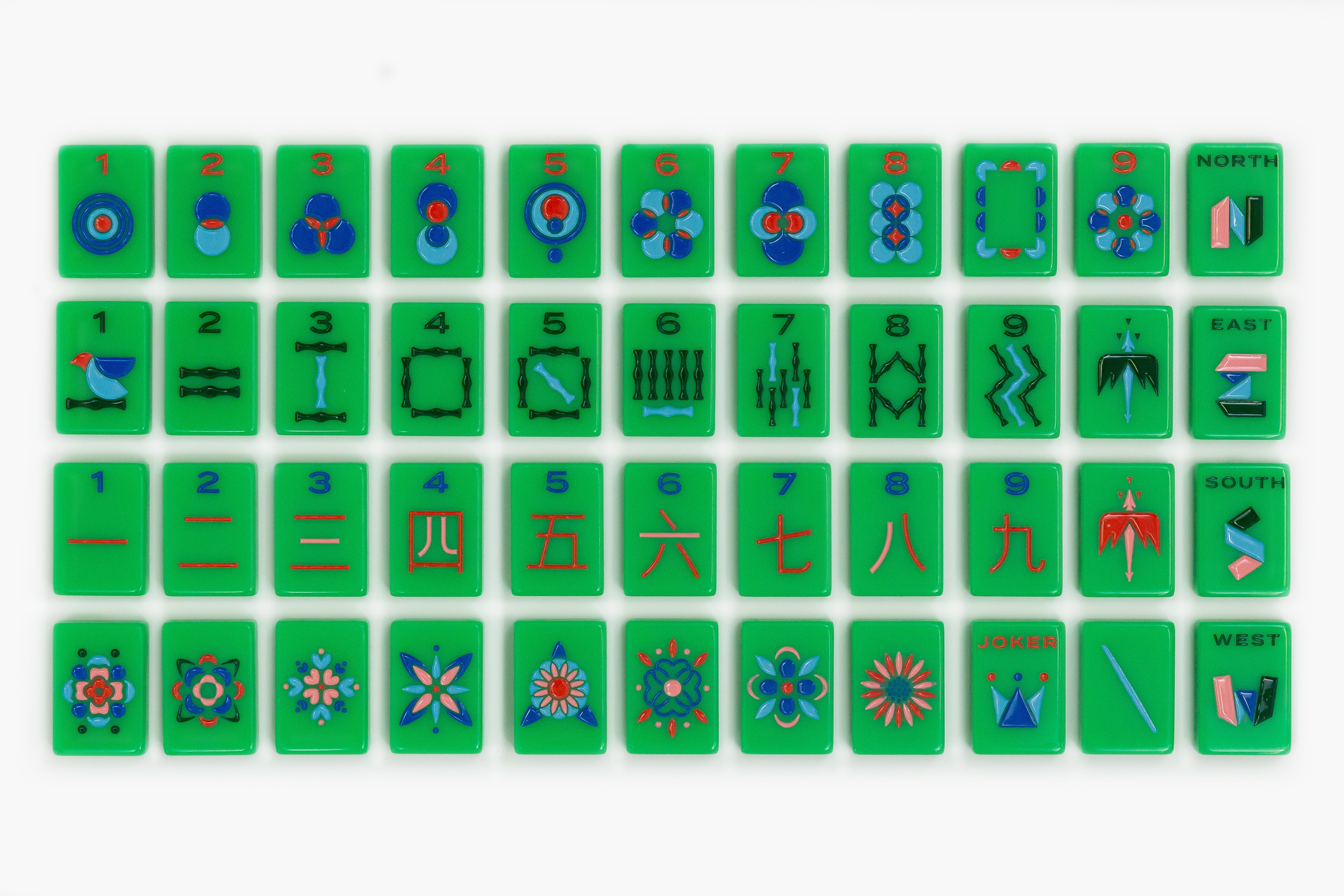 The Minimal Line: Kelly Green 2.0 Mahjong Tiles