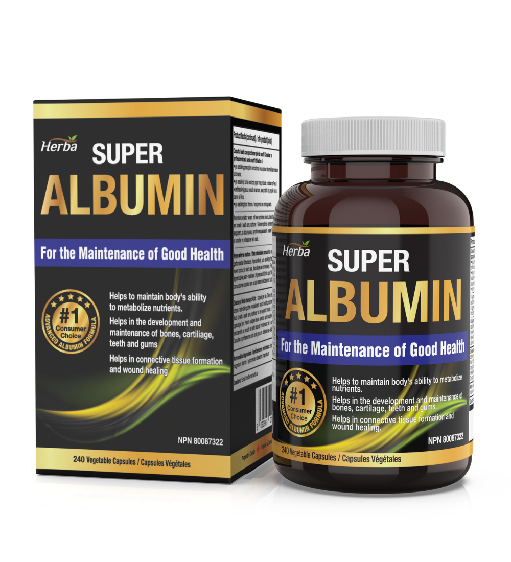 Herba Albumin Protein Supplement – 240 Vegetable Capsules | Albumin Capsules with 16 Ingredients Including Deer Antler & Royal Jelly