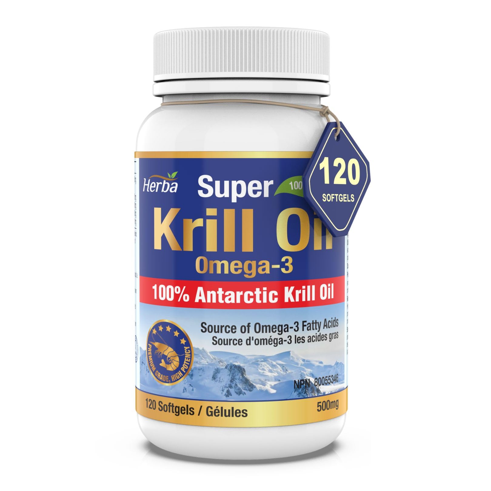 Herba Super Krill Oil, 500mg, 120 Softgels