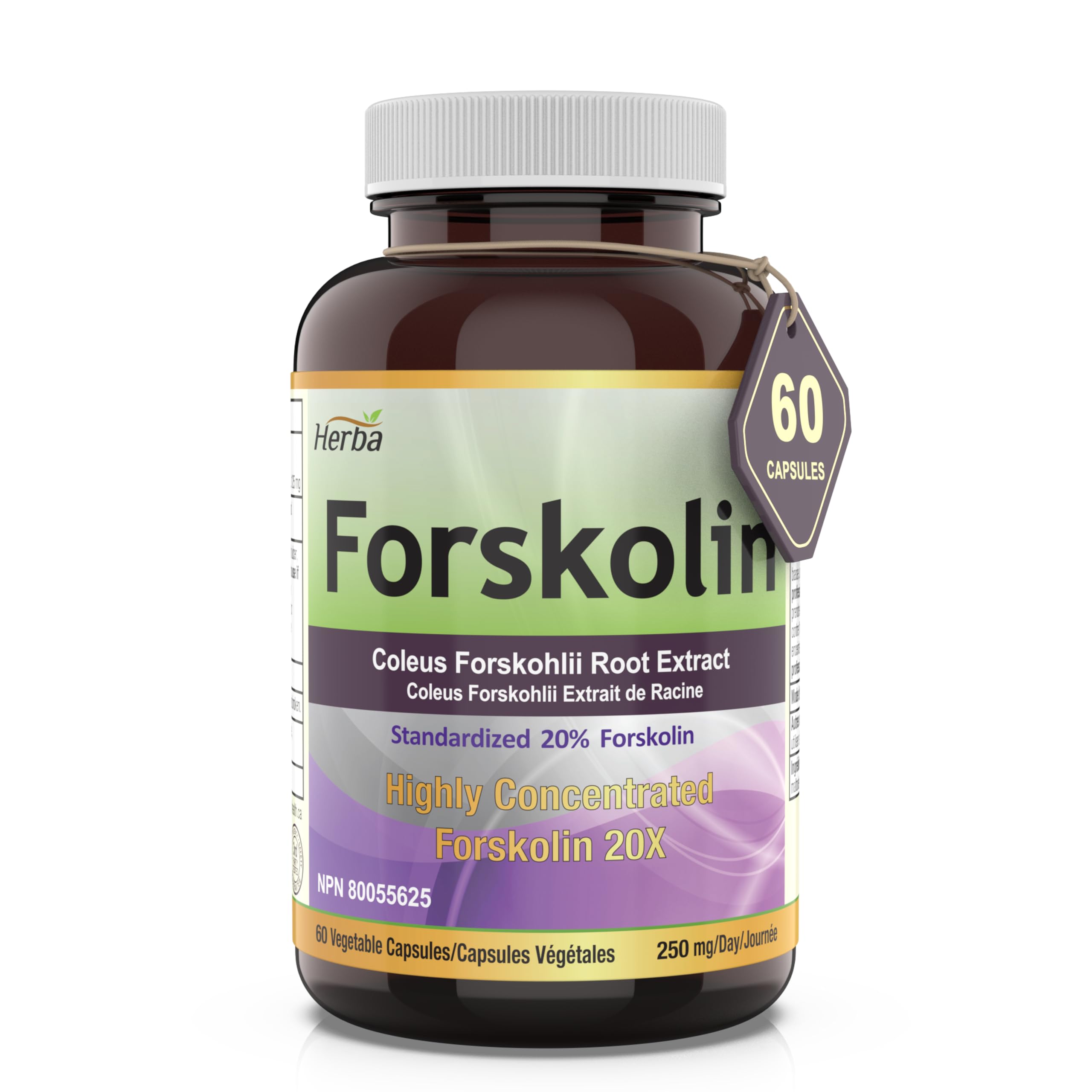 Herba Forskolin Supplements - 125mg, 60 Vegetable Capsules- Forskolin Extract for Weight Loss