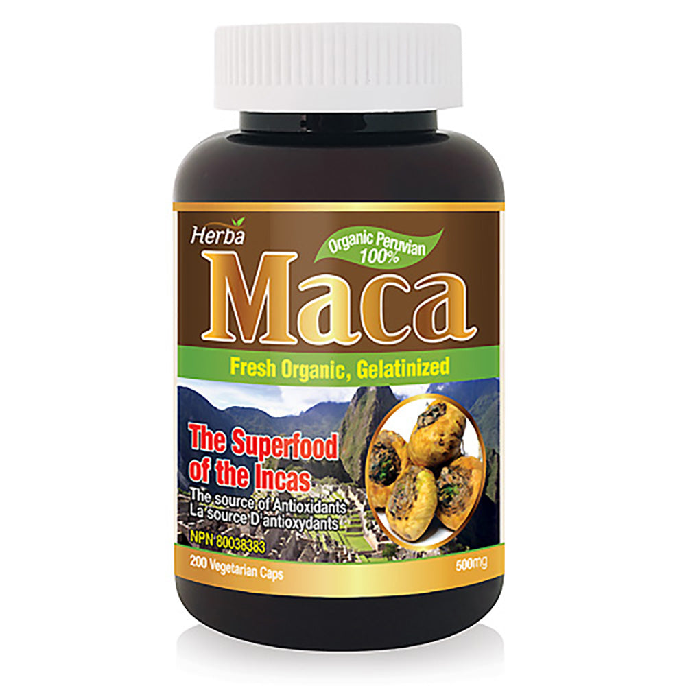 Herba Organic Peruvian Maca Capsules - 500mg, 200 Capsules