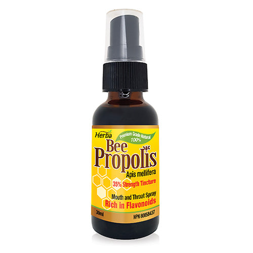 Herba Natural Bee Propolis Throat Spray, Alcohol-based, 30mL