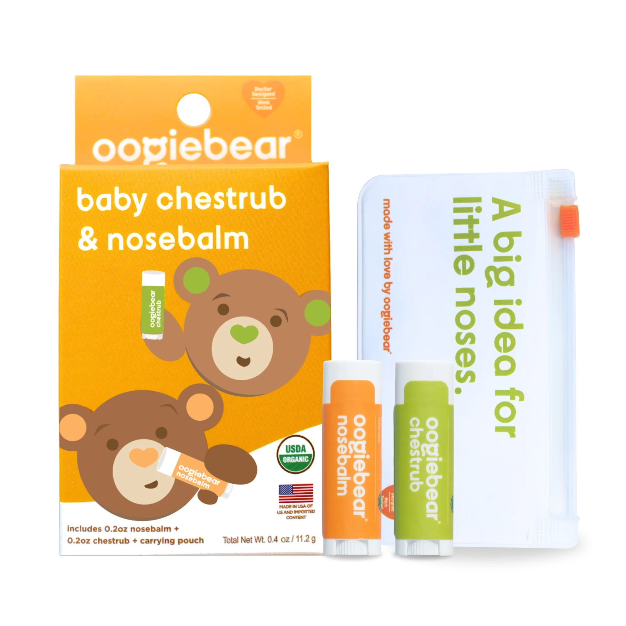 oogiebear mini baby nosebalm and chestrub kit