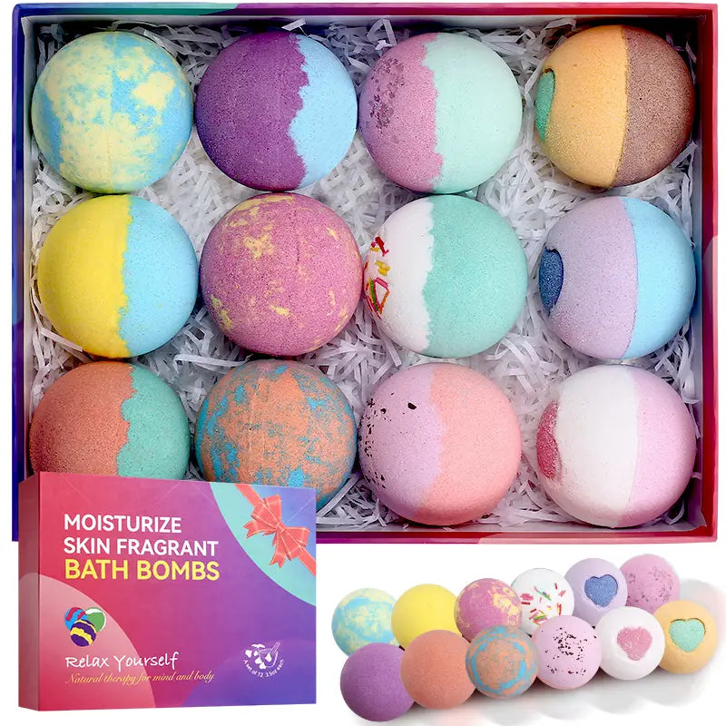 12pcs Bath Bombs Gift Set, Handmade Fizzy Bubble Bath Bombs Vegan & Cruelty Free, Birthday Valentines  Day Anniversary Christmas Best Gifts Ideas For Women