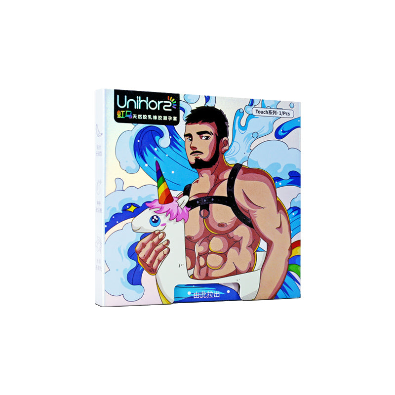 UNIHORZ LGBT Pride Antislip Condoms 52mm Skinfit 2 Pieces