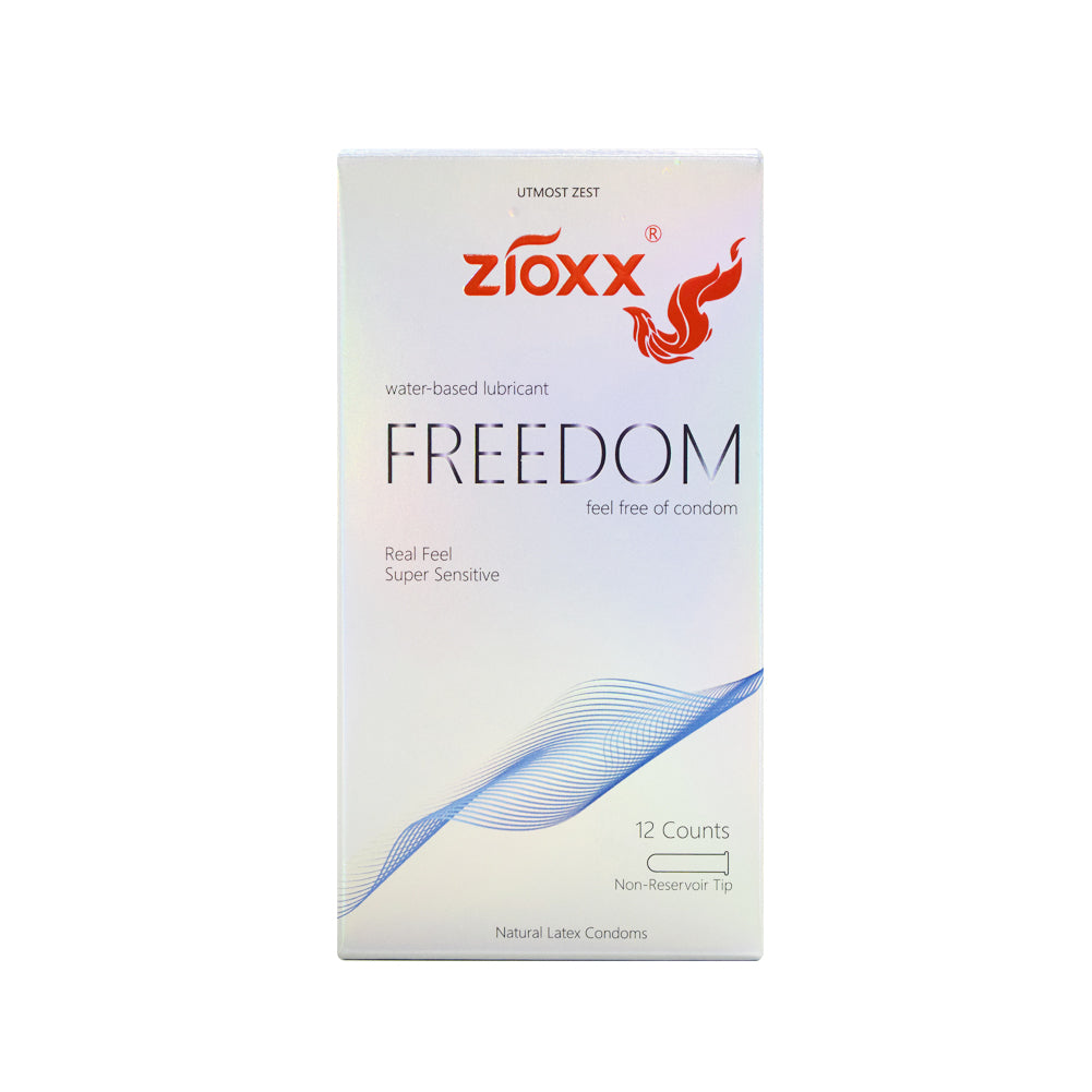 Zioxx Freedom Thinnest 001 Condom Without Teat End 12 Counts