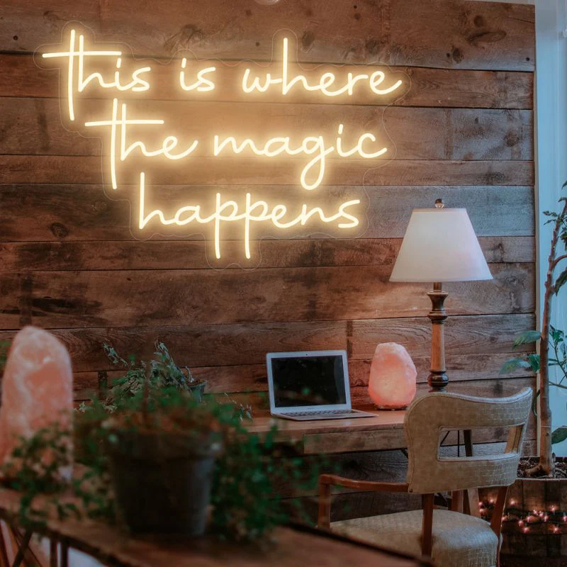 SELICOR This Is Where The Magic Happen Neon Wall Art Signs