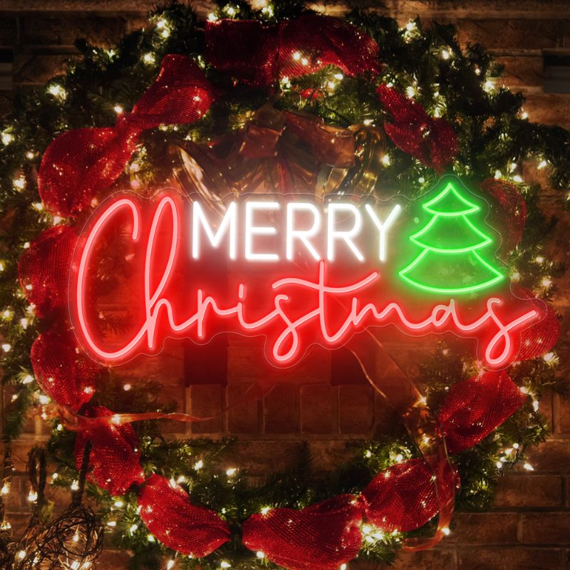 SELICOR Merry Christmas Neon Tree  Signs