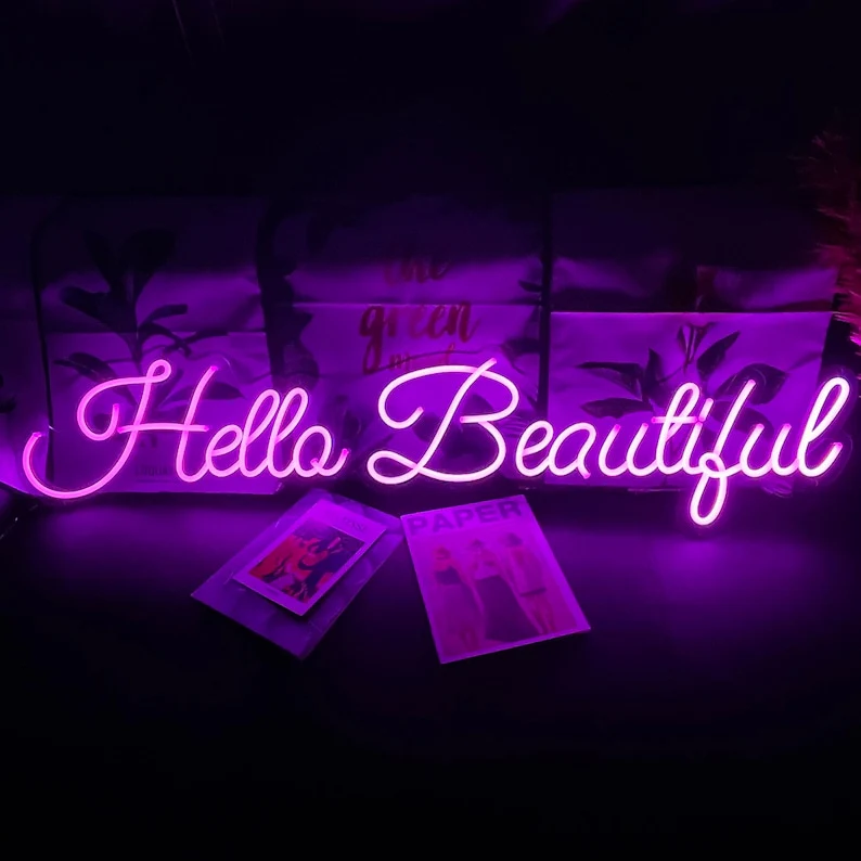 SELICOR Hello Beautiful Personalized Neon Sign