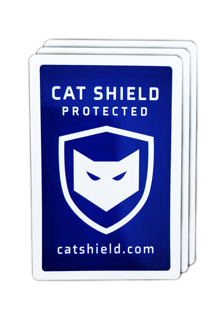 Standard Cat Shield Protected Stickers 3 in x 2 in (3 Pack)