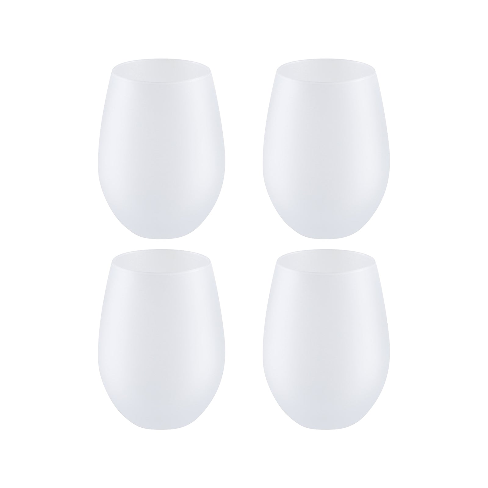 17oz Sublimation Frosted Stemless Wine Glasses - 4 Pack